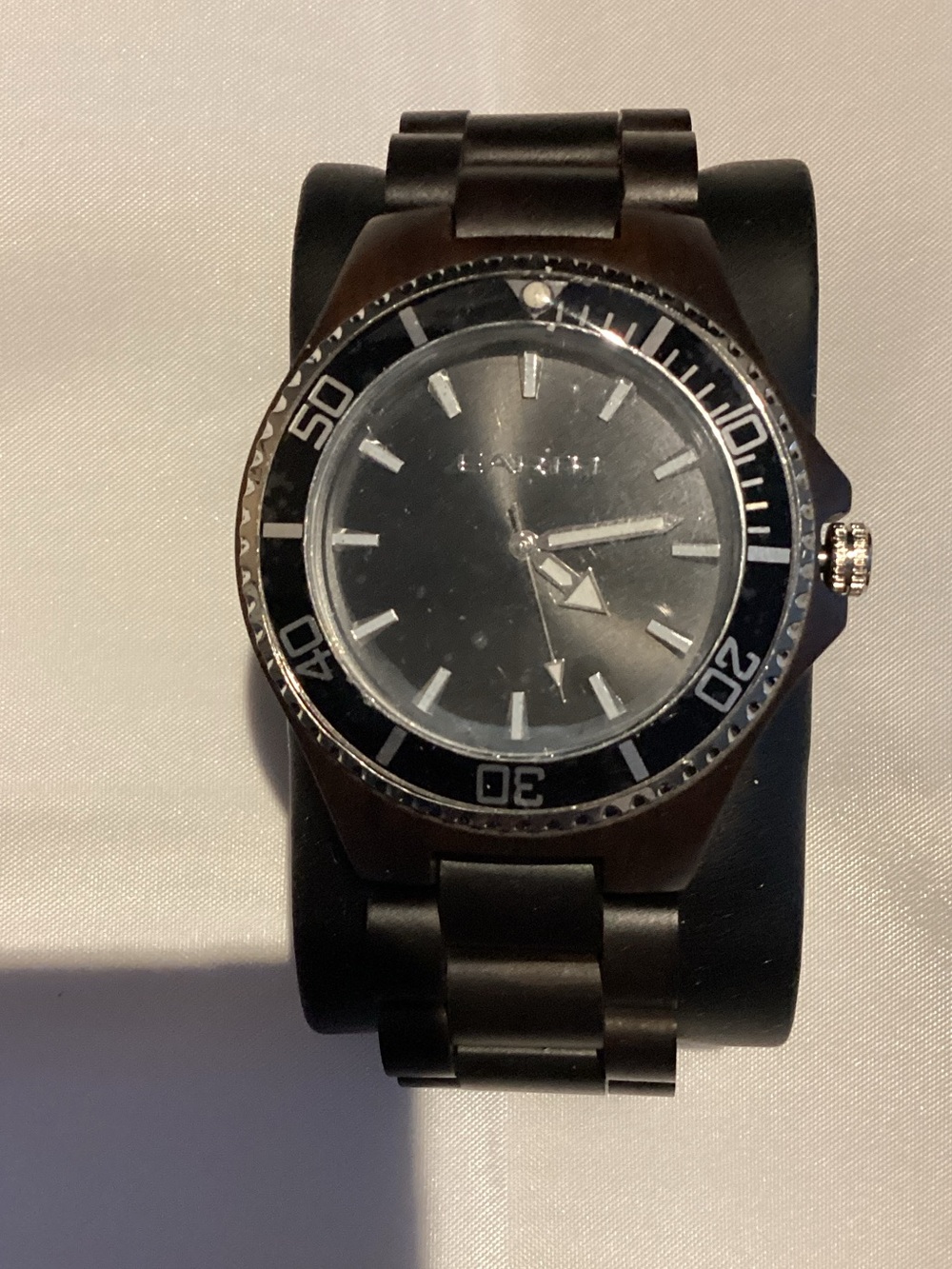Earth Black Men's Dive-Style Watch with Metal Bracelet